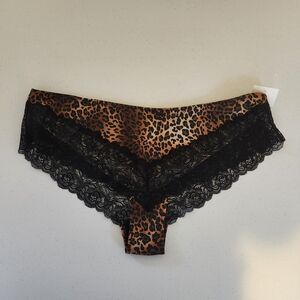 INC Leopard Animal Print Black Lace Cheeky Panties Underwear Lingerie XXL New